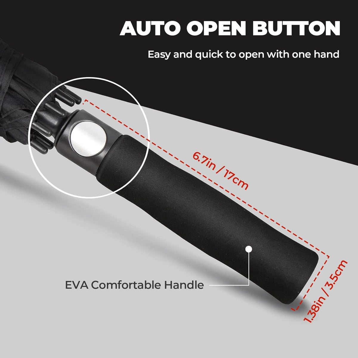 ZDSSM Automatic Open Golf Umbrella - Extra Large 54/62/68/72 Inch Windproof & Waterproof Canopy