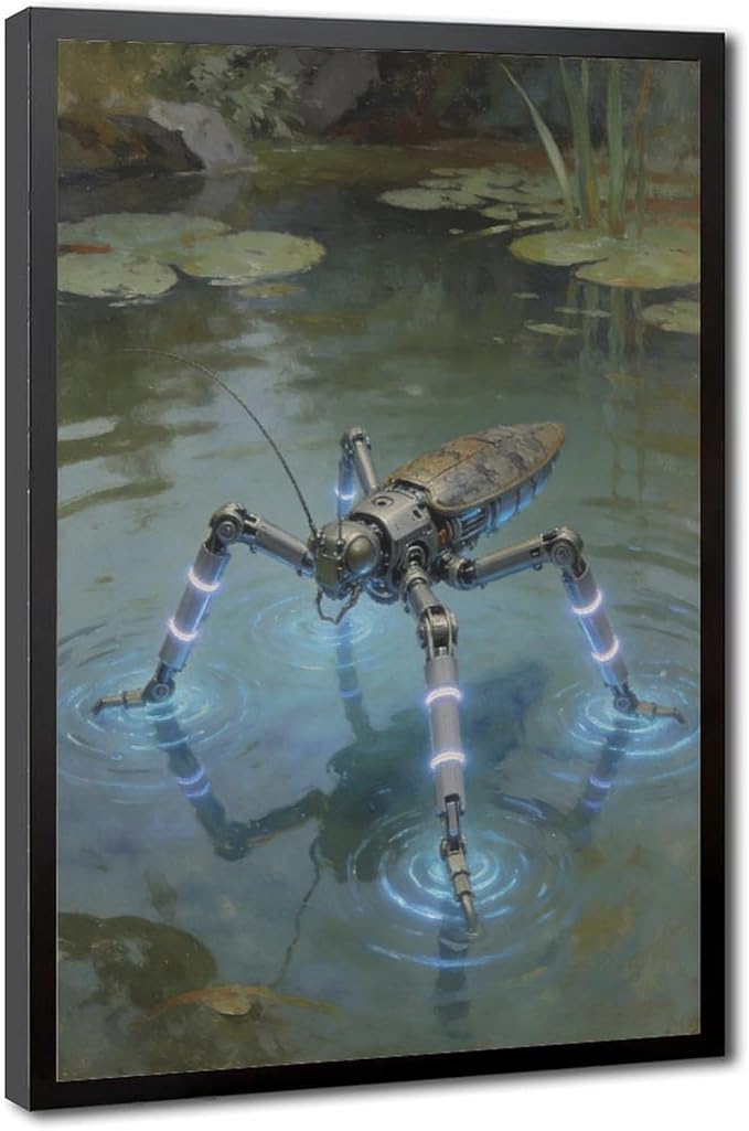 Framed Modern Sci Fi Wall Art for Living Room And Studio Futuristic Minimalist Decor 12x18in