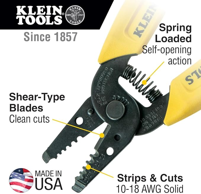 Klein Tools 92906 Tool Set, Basic Kit has Klein Hand Tools for Apprentice or Home: Pliers, Wire Stripper / Cutter, Screwdrivers, 6-Piece