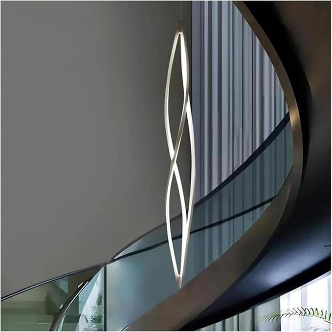 Modern Home Decor Led Lights Pendant Light Lamps Forstaircase Chandeliers for Living Room Hanging Indoor Lighting,Modern LED Chandelier(RC Remote dimming,White 180cm)