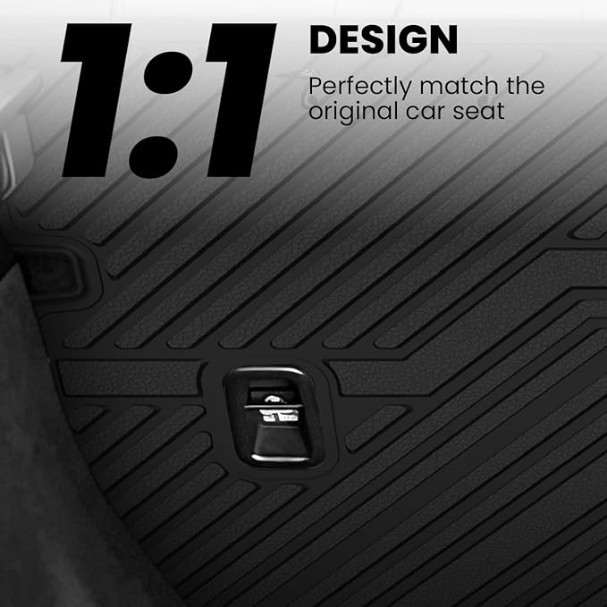 LASFIT All Weather Floor Mats for Honda Civic 2022-2026 - Back Protector | 3D Laser Custom Fit For 22-26 Civic (Only Fit Hatchback) | Flexible Non-Curl Recyclable TPE | Anti-Slip & Easy Wash
