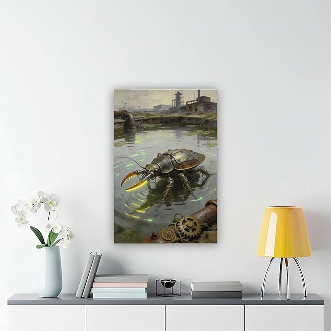 Framed Industrial Fantasy Wall Art for Living Room TV Wall Post Apocalyptic Style Home Decor 16x24inch(40x60cm)
