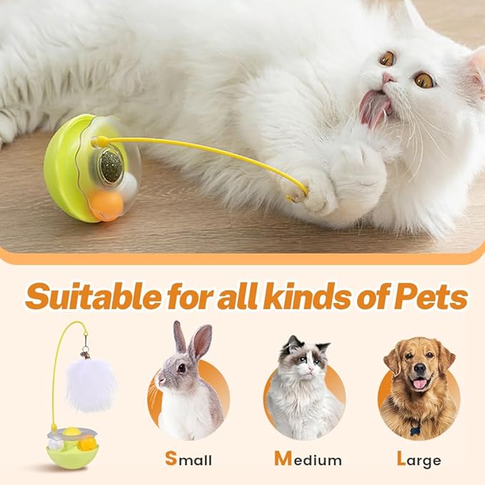 Interactive Cat Feather Toys, 2025 New Catnip Toy, Multifunctional Cat Teaser, Durable Track Ball Pet Toy for Indoor Play, Premium Pet Exercise Toy for Kittens and Adults (Indigo)