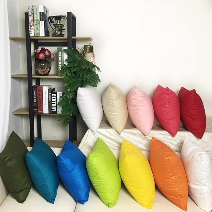 4-Pack 100% Cotton Comfortable Solid Decorative Throw Pillow Case,Thmyo Square Cushion Cover Pillowcase Sublimation Blank Pillow Covers DIY Throw Pillowcase for Sofa(20x20 inch/ 50x50cm,Lemon Yellow)