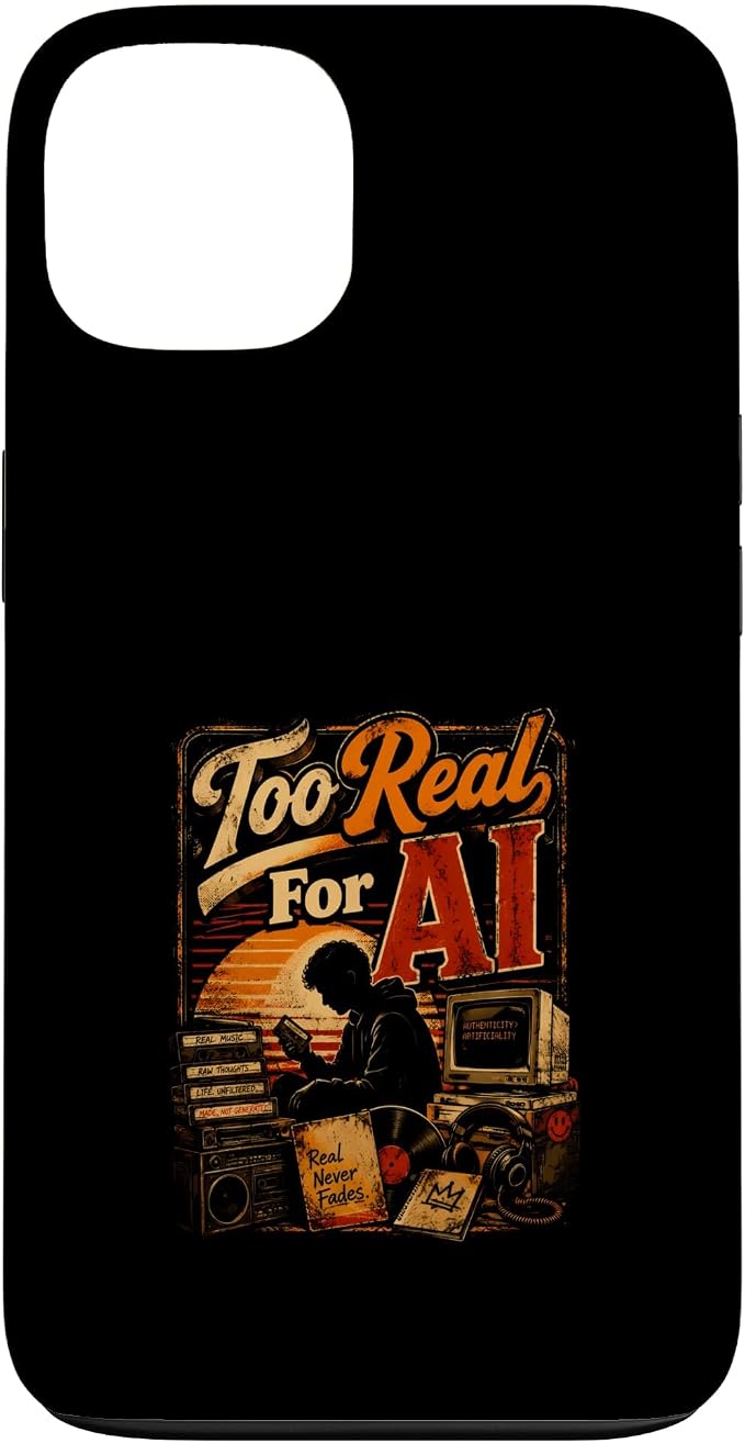 Too Real for AI - Authentic Music Lovers Case for iPhone 13