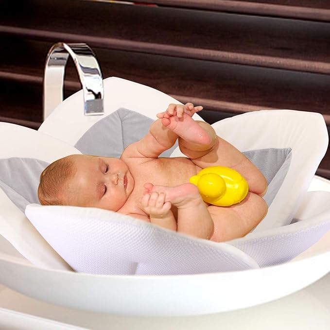 Baby Bath - Flower Baby Bath Pad Infant Bathtub Mat for Bathtub Tub Sink - Gray2