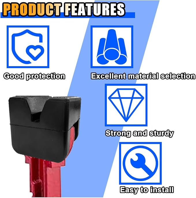 Jack Pad Adapter, Rubber Floor Jack Stand Pads, Universal Heavy Duty Slotted Frame Rail Pinch Weld Protector (2Pcs)
