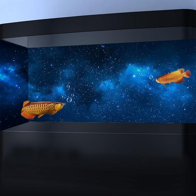 30X18IN Starry Aquarium Background, Art Starry Fish Tank Decorations Background, with 8 EVA Double-Sided Tape