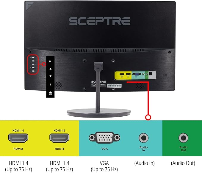 Sceptre Curved 24-inch Gaming Monitor 1080p R1500 98% sRGB HDMI x2 VGA Build-in Speakers, VESA Wall Mount Machine Black (C248W-1920RN Series)