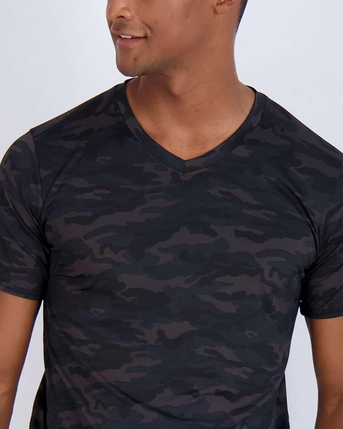 5 Pack Men's Dry Fit V Neck Gym Workout T Shirts Athletic Moisture Wicking | Cooling, Quick Dry, Breathable, Short Sleeve, Exercise, Cycling, Sports, Outdoor, Fitness, Golf, Crossfit, Hiking, Tennis
