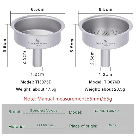 Boundless Voyage Titanium Funnels Kitchen Funnel Set, Hip Flask Funnel, Small Metal Funnels, Kitchen Funnels for Essential Oil, Spices, Flask