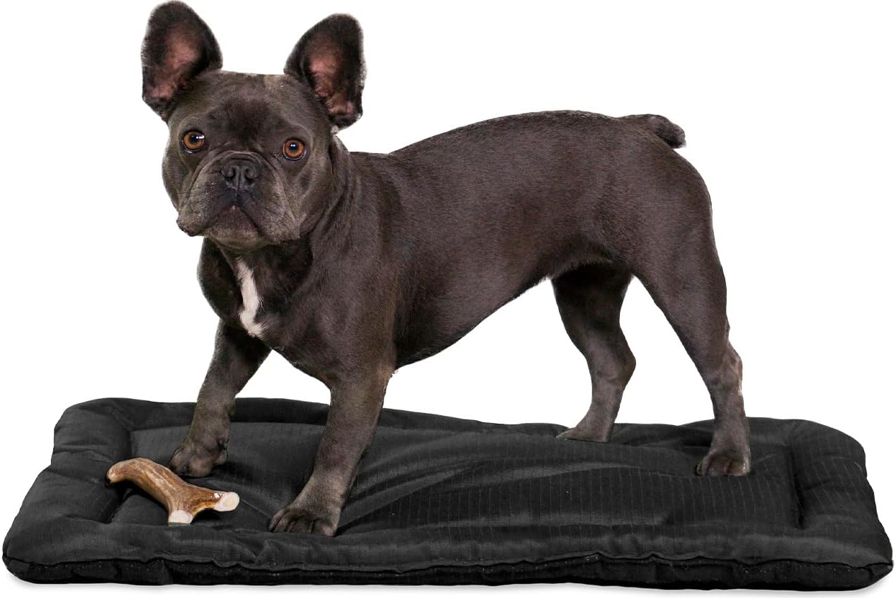 K9 Ballistics Tough Ripstop Dog Crate Pad - Durable & Machine Washable with Non-Skid Bottom and 120-Day Warranty, Fits 24" Wire Crates - X-Small, Obsidian Black