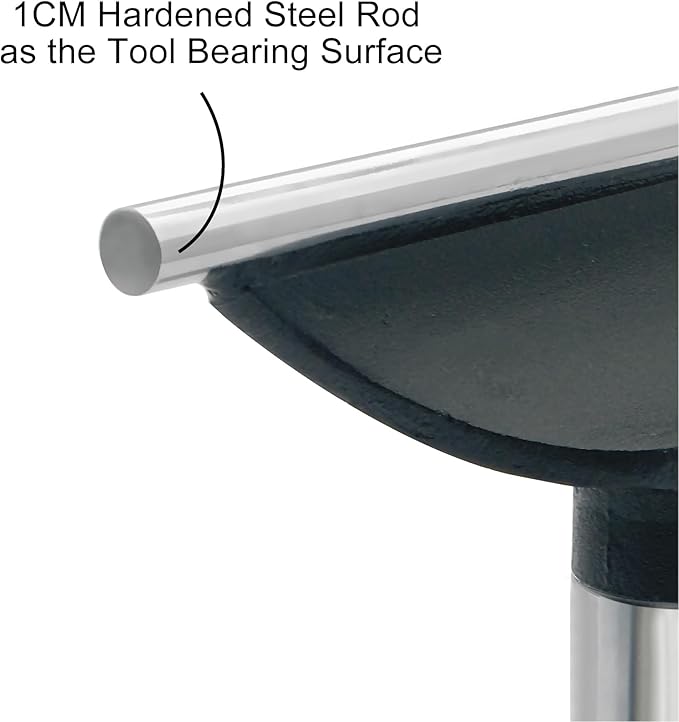 6" Tool Rest with 1" Diameter Total Length 4" Post, Woodlathe Heavy Duty Round Bar Straight Tool Rest.
