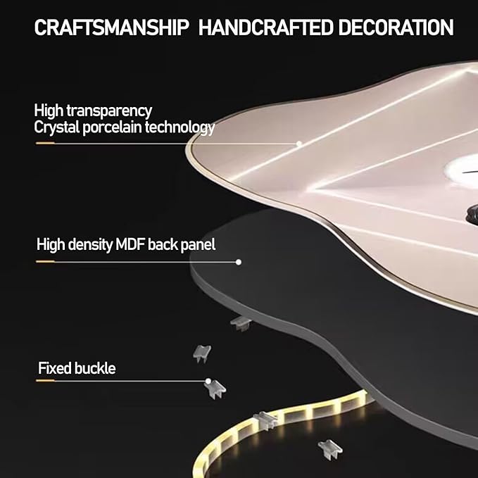 Bubinblau C,70 * 84cm, Mountain Tree Wall Art with Led Light, Zen Wall Art Decor, Luminous Wall Sculptures Painting, for Study Room, Dining Room, Living Room, Tea Room