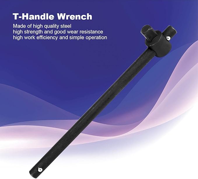 1/2 in Breaker Bar, Sliding Wrench Breaker Bar T-Handle Socket Wrench Heavy Duty Steel With Ergonomic Design(#2)