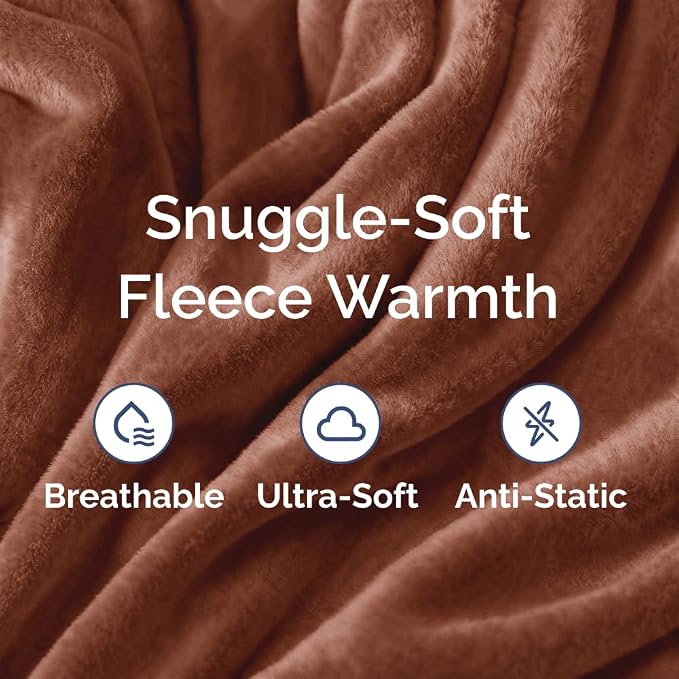 Fleece Blanket King Size - Ultra-Soft Flannel Fleece Blanket - Mocha Mousse | Soft, Warm, Outdoor Picnic Blanket for Camping, Travel, Lightweight, Cozy, Anti-Static, Home Decor Gifts for Men & Women