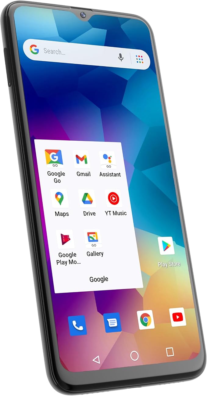 POZZI NEO 1, Unlocked Android Cell Phone for Kids and Seniors, 6.57 inch HD+ Display, 4GB RAM + 64GB, 5000mAh Battery, Dual SIM 4G LTE Smartphone, 16MP Triple AI Camera, Black, T-Mobile