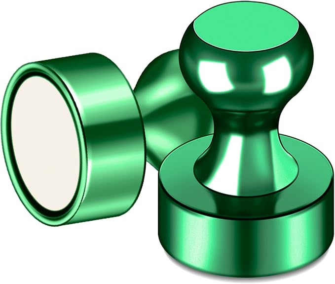 LOVIMAG Fridge Magnets 20Pcs, Magnet for Refrigerator Whiteboard, Green | Small Strong Neodymium Metal Cute Push Pin for Classroom, Kitchen, Accessories Decorative, Office, Calendar