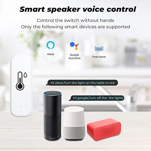 WiFi & Bluetooth Temperature and Humidity Monitor,Compatible with Alexa and Google Home,for Home, Baby Rooms,Greenhouses Accessories, Garages, Office 4Pack(No Include Battery)