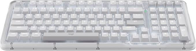 Logitech Alto Keys K98M Wireless Mechanical Gasket Keyboard - Off White | Customizable, clicky, vibration absorbing gasket, white backlit keys, Bluetooth, USB-C charging, for PC, Mac, Laptops