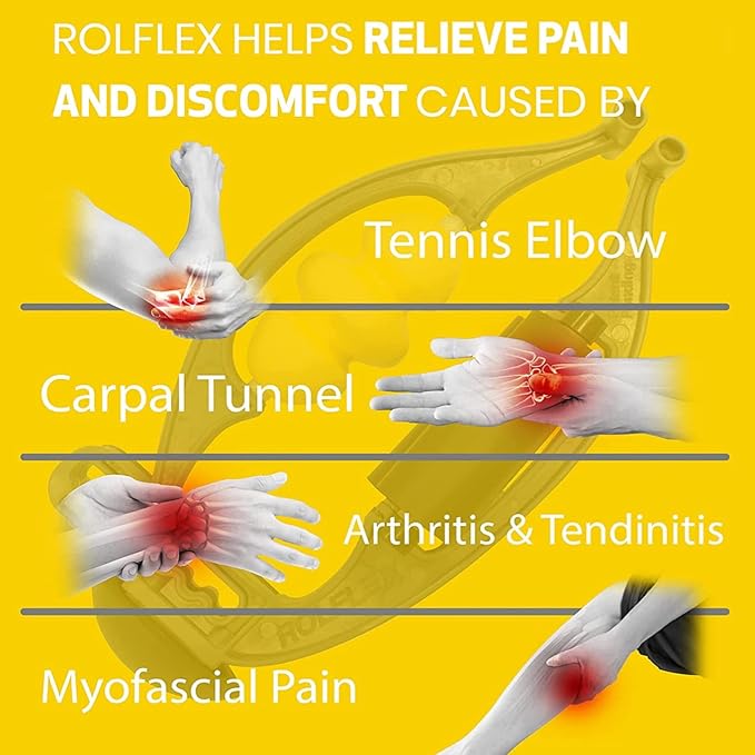 Rolflex Arm & Leg Massager Roller – Muscle Roller to Address Golfer’s Elbow, Tennis Elbow, Carpal Tunnel & More – Arm & Leg Massage Roller for Muscle Tightness & Faster Recovery
