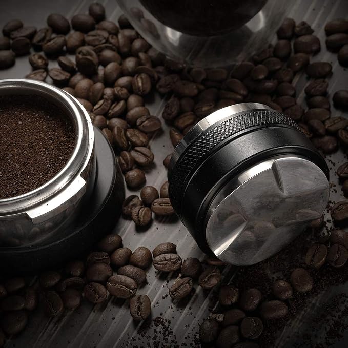 MATOW 53mm Coffee Distributor and Tamper, Dual Head Coffee Leveler Compatible with Breville 54mm Portafilter, Adjustable Depth- Professional Espresso Hand Tampers