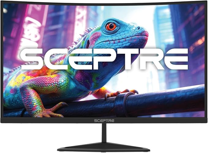 New! Sceptre 27-inch Curved Gaming Monitor 1080p 1500R up to 250Hz DisplayPort x2 HDMI x2 100% sRGB 1ms Build-in Speakers, Machine Black 2027 (C275B-FW250G Series)