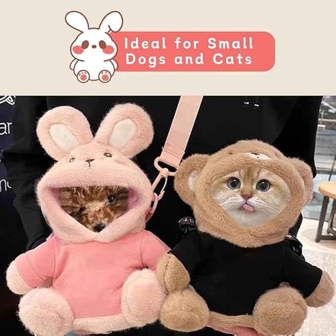 Tiny Puppy Carrier Chest Sling - Extra Small Body Carrier for Up to 4lbs Puppies Kittens, Cute Pack Pouch for Mini Yorkies Teacup Hands-Free Portable Pet Harness for Girls Boys (2lb Medium Pink)