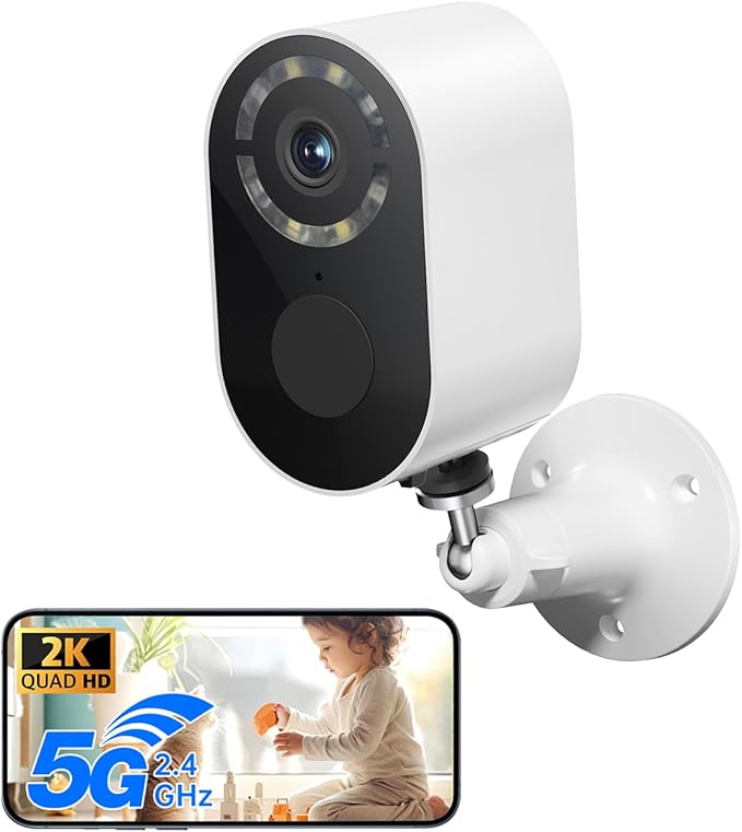 Security Cameras Wireless Outdoor, 2K Battery Powered WiFi Camera with AI Motion Detection, Spotlight & Siren Alarm, Color Night Vision, 2-Way Audio, Waterproof Indoor/Outdoor Surveillance