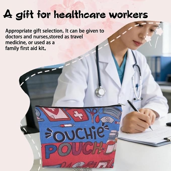 Ouch Pouch Med Kit Bag Small Nurse Medical Bag Pouch Emergency Pouches for School Camping Travel Medicine Bags for Family First Aid Kit Organizer Pouches Medication Storage Bags for Pills Ouchie Bag