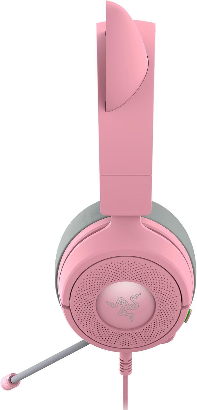 Razer Kraken Kitty V3 X Wired Gaming Headset, Kitty Ears, Pink | HyperClear Cardioid Mic, 40 mm Drivers, 7.1 Surround Sound, Comfy Ear Cushions, Cross-Platform via 3.5mm PC, PS5, Xbox