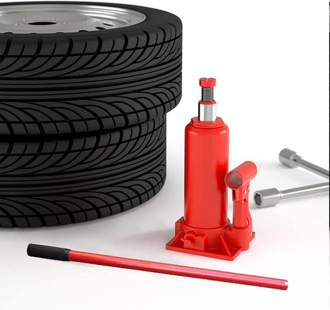 Jack Handle,Floor Jack Hydraulic Bottle Big Red Vertical Car Handle Replacement, Bottle Jack Handle with Handle Sleeve（Red，20t-32t）
