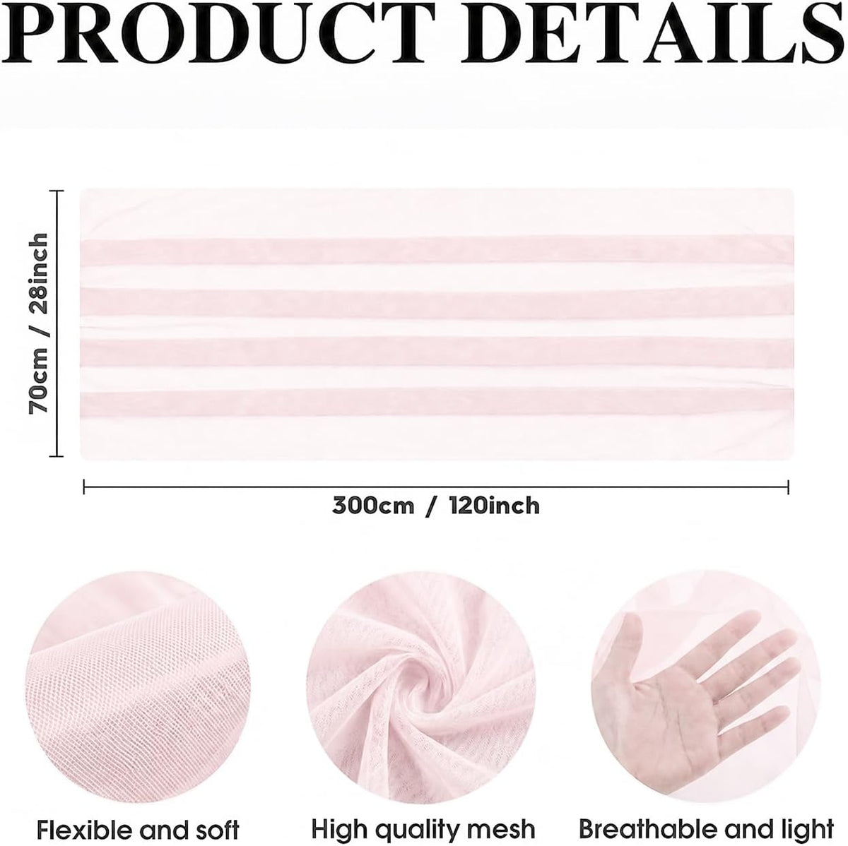Artoid Mode 6Pcs Blushing Pink Gauze Table Runner 28x120Inch, Seasonal Sheer Kitchen Dining Holiday Wedding Birthday Baby Shower Table Decor for Home Party