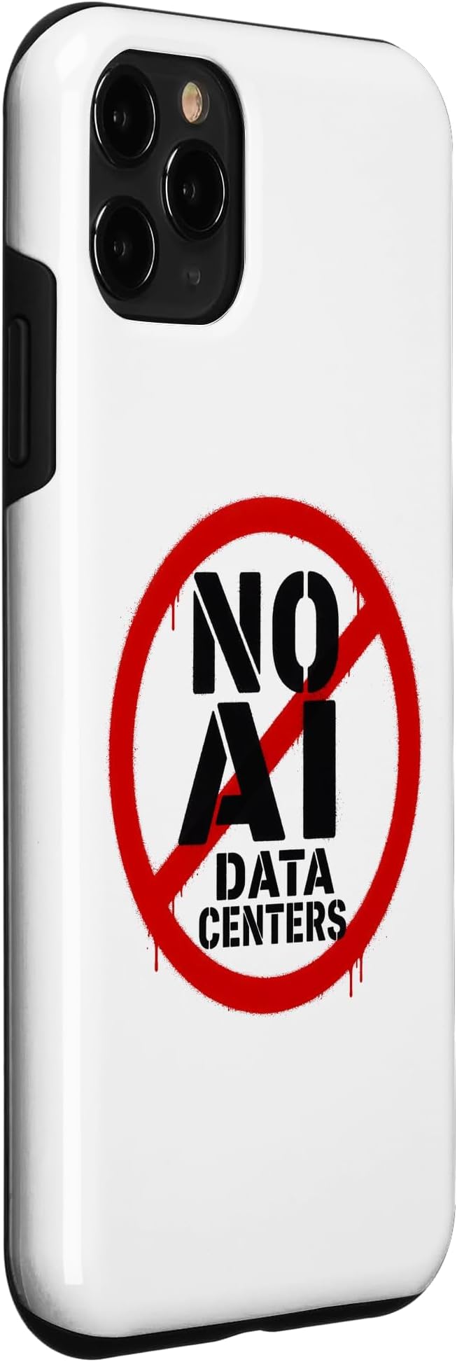No AI Data Centers ��� Simple Minimal Spray Paint Style Text Case for iPhone 11 Pro