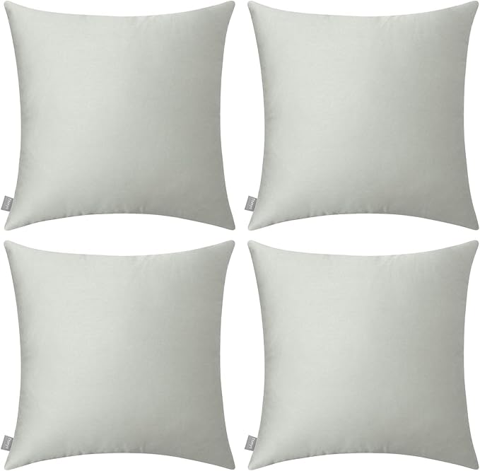 4-Pack 100% Cotton Comfortable Solid Decorative Throw Pillow Case,Thmyo Square Cushion Cover Pillowcase Sublimation Blank Pillow Covers DIY Throw Pillowcase for Sofa Bedroom(16x16 inch/ 40x40cm,Grey)