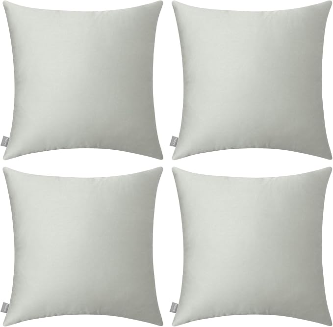 Thmyo 4-Pack 100% Cotton Comfortable Solid Decorative Throw Pillow Case Square Cushion Cover Pillowcase Sublimation Blank Pillow Covers DIY Throw Pillowcase for Sofa Bedroom(26x26 inch/ 66x66cm,Grey)