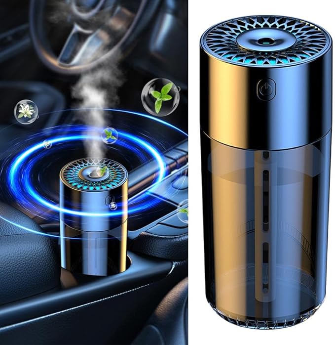 Car Humidifier,Car Diffuser,300ml Car Diffusers for Essential Oils,Smart Car Air Freshener Diffuser, USB Cool Mist Humidifier Diffuser, 7-LED Color Changing,for Car Home Office Bedroom(No Fragrance)
