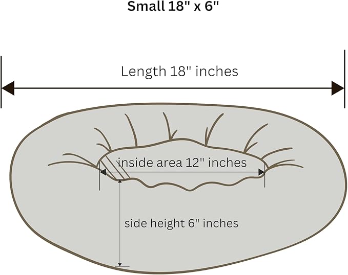 Organic Cotton Canvas Dog Bed: Removable Cover, Natural Fill - Made in USA (Black, X Small 18" x 6" inches)