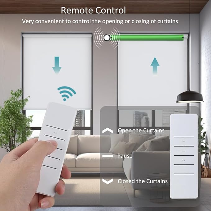 Tuya ZigBee Smart Roller Shade Motor, High Torque Electric Blinds Retrofit Kit, App/Voice Control with Alexa Google, Remote & Timer, Quiet 38dB (10 N.m for Φ40mm (1.57") Octagonal Tube)
