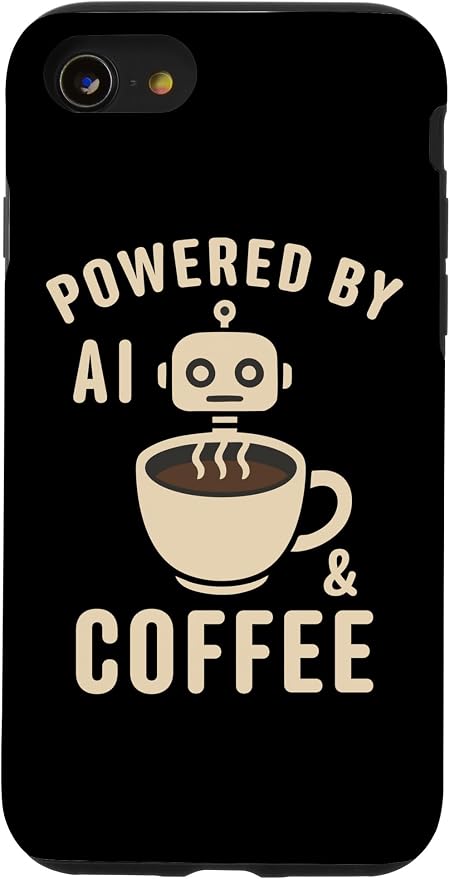 Powered by AI and Coffee Robot Case for iPhone SE (2020) / 7 / 8