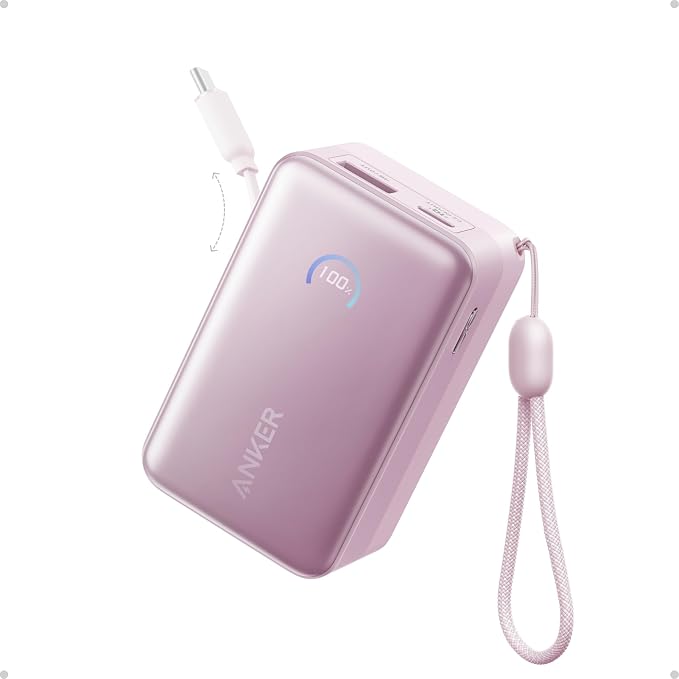 Anker Nano Power Bank, 45W 10,000mAh Portable Charger, iPhone Battery Pack | Built-In Retractable USB-C Cable, for iPhone 17 / 16 Series, iPad, Galaxy, Pixel, and More, Compact Travel Design
