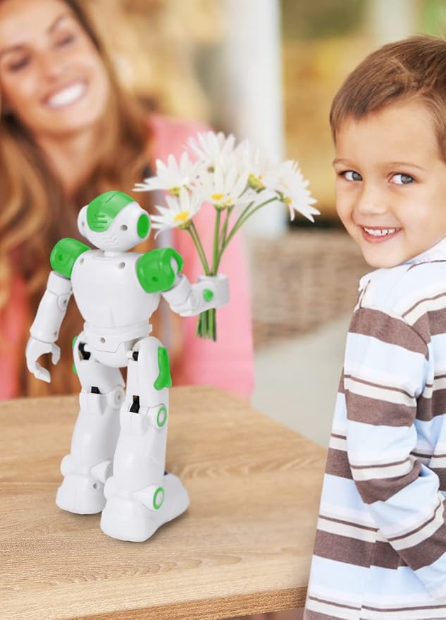 KingsDragon RC Robot Toys for Kids, Gesture & Sensing Remote Control Robot for Age 4 5 6 7 8 Year Old Boys Girls Birthday Present (Green)