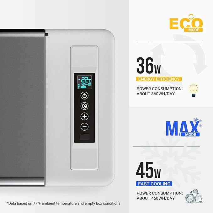 BougeRV 12 Volt Refrigerator With Cover 12V Car Fridge 30 Quart Portable Freezer Compressor Cooler Compressor Freezer, 12/24V DC 110~240V AC, -8℉~50℉ for Truck RV SUV