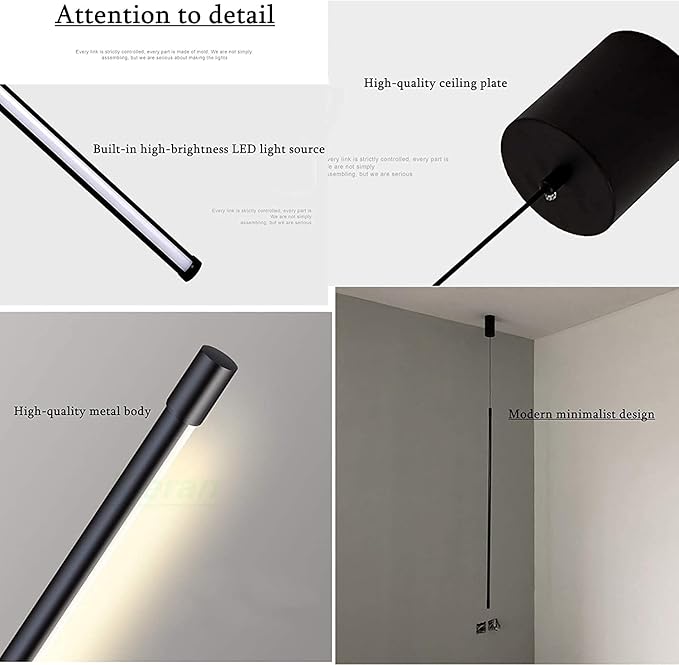 Modern Chandelier Geometry Line Strip Hanging Light, Led Chandelier, Living Room TV Wall Decor LED Pendant Lamps, Ceiling Lights Fixtures for Kitchen, Bedroom, Study Room(Warm Ligh
