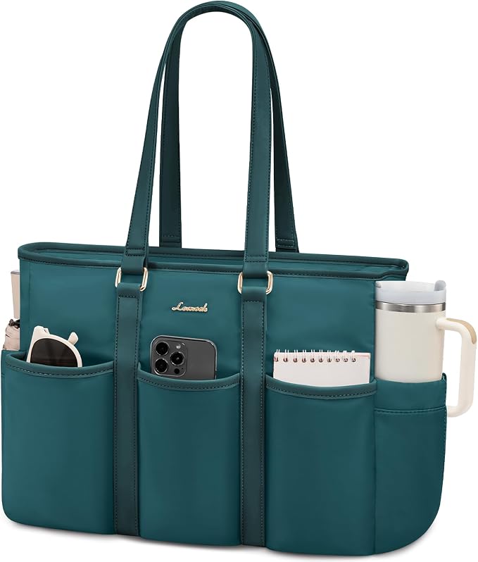 LOVEVOOK Tote Bag for Women Work, 15.6 Inch Laptop Bag for Women,Utility Everything Bag For Travel College Daily, Professional Computer Purse Large Handbag With Multi Pockets