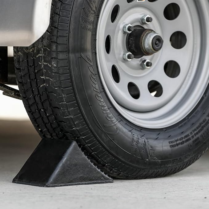 Buyers Products WC1467A Rubber Wheel Chock, 5x6x5 in, Resists Oil, Rust, Salt & Sun, Durable & Secure Tire Stopper for Service and Parking, Ideal for Cars, Utility Vehicles, Trailers, Trucks & RVs