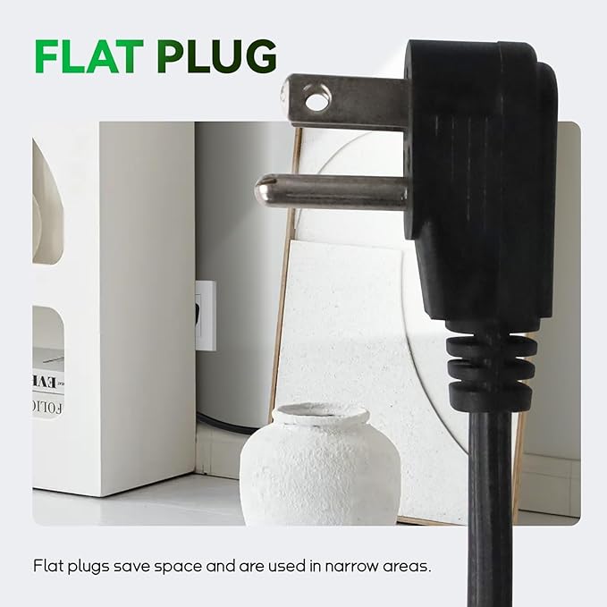 EP 3 Ft Heavy Duty Appliance Extension Cord - 14 Gauge 3 Prong Grounded Cable Wire, Ideal for Air Conditioners, Refrigerators, Microwaves, Washing Machines & More - Indoor Use, Black