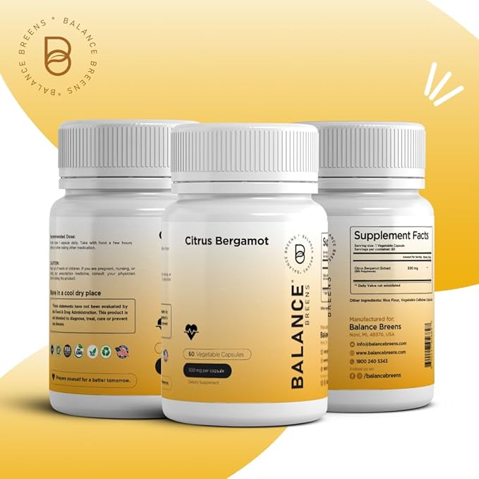 Balance Breens Organic Ceylon Cinnamon 1200mg + Citrus Bergamot 500mg Supplement Combo