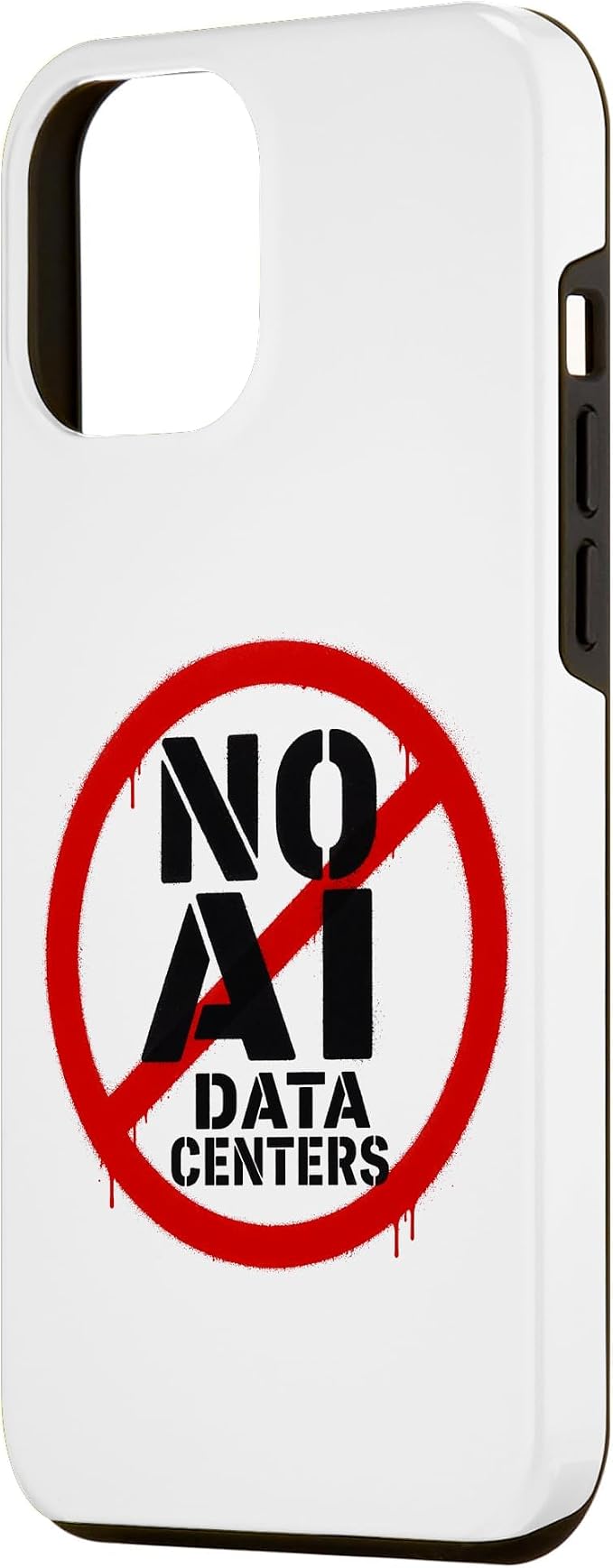 No AI Data Centers ��� Simple Minimal Spray Paint Style Text Case for iPhone 12 Pro Max