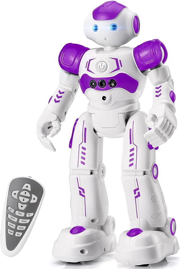 KingsDragon RC Robot Toys for Kids, Gesture & Sensing Programmable Remote Control Smart Robot for Age 3 4 5 6 7 8 Year Old Boys Girls Birthday Gift Present,Purple